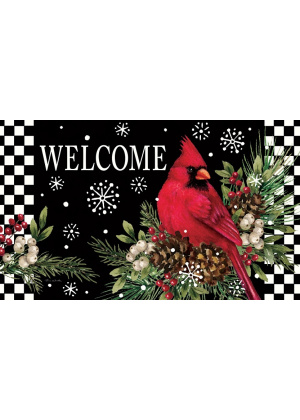 Cardinal Pine Cones Doormat | Decorative Doormats | MatMates