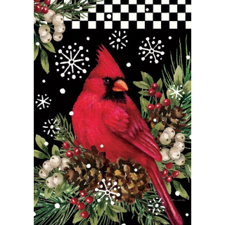 Cardinal Pine Cones Flag | Winter Flags | Bird Flags | Cool Flags