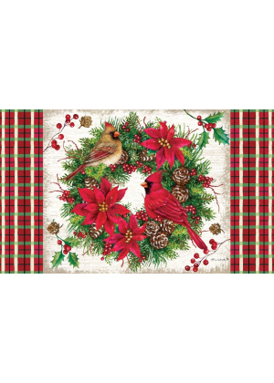 Cardinal Wreath Doormat | Decorative Doormats | MatMates