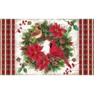 Cardinal Wreath Doormat | Decorative Doormats | MatMates