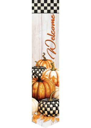 Checkered Pumpkin Door Décor | Door Expressions | Door Décor