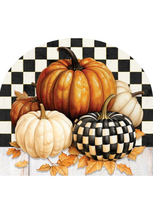 Checkered Pumpkin Yard Sign | Yard Signs | Abor Mates