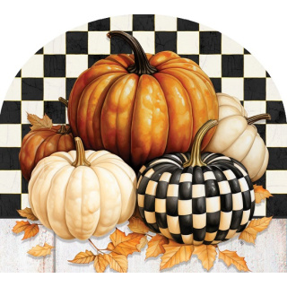 Checkered Pumpkin Yard Sign | Yard Signs | Abor Mates