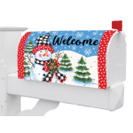 Checkered Snowman Mailbox Cover | Magnetic Mailbox Covers