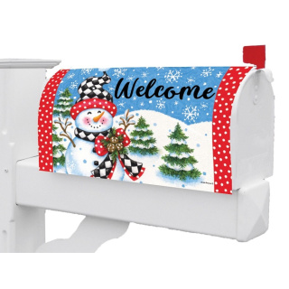 Checkered Snowman Mailbox Cover | Magnetic Mailbox Covers