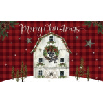 Christmas Barn Wreath Doormat | Decorative Doormats | MatMates