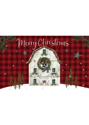 Christmas Barn Wreath Doormat | Decorative Doormats | MatMates