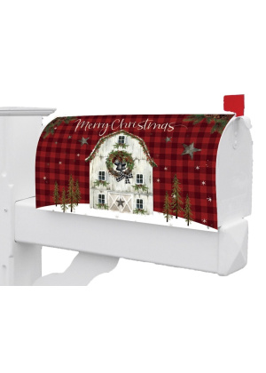 Christmas Barn Wreath Mailbox Cover | Mailbox Covers | MailWrap