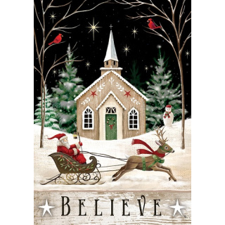 Church and Sleigh Flag | Two Sided Flags | Christmas Flags