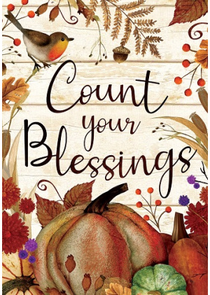 Count Your Blessings Flag | Two Sided Flag | Thanksgiving Flags