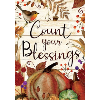 Count Your Blessings Flag | Two Sided Flag | Thanksgiving Flags