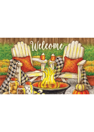 Fall Fire Pit Doormat | Decorative Doormats | MatMates