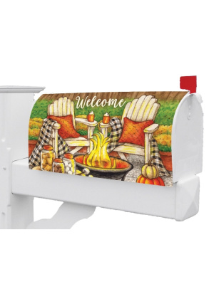 Fall Fire Pit Mailbox Cover | Mailbox Covers | Mailbox Wraps