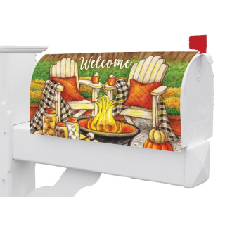 Fall Fire Pit Mailbox Cover | Mailbox Covers | Mailbox Wraps