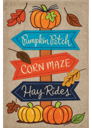 Fall Signs Burlap Flag | Burlap Flags | Fall Flags | Cool Flags