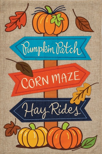 Fall Signs Burlap Flag | Burlap Flags | Fall Flags | Cool Flags