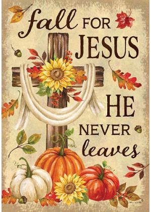 Fall for Jesus Flag | Fall Flags | Two Sided Flags | Inspirational Flag