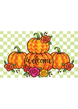 Floral Pumpkins Doormat | Decorative Doormats | MatMates