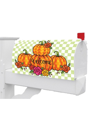 Floral Pumpkins Mailbox Cover | Mailbox Covers | Mailbox Wraps