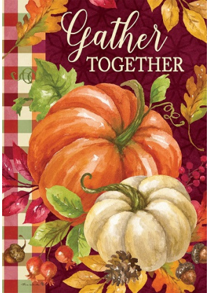 Gather Pumpkins Flag | Two Sided Flag | Thanksgiving Flags