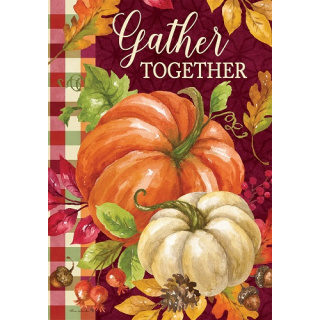 Gather Pumpkins Flag | Two Sided Flag | Thanksgiving Flags