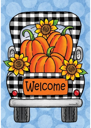 Gingham Truck Flag | Fall Flag | Two Sided Flags | Welcome Flags