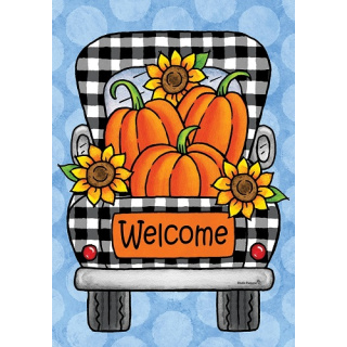 Gingham Truck Flag | Fall Flag | Two Sided Flags | Welcome Flags