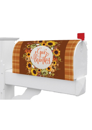 Give Thanks Wreath Mailbox Cover | Mailbox Cover | Mailbox Wrap