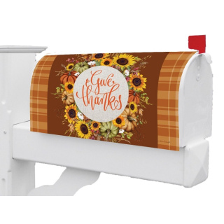 Give Thanks Wreath Mailbox Cover | Mailbox Cover | Mailbox Wrap