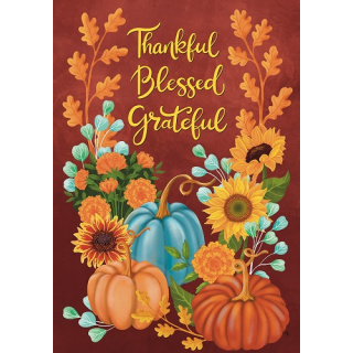 Grateful Pumpkins Flag | Two Sided Flag | Thanksgiving Flags