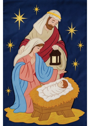 Mary, Joseph, Baby Flag | Applique Flags | Christmas Flags