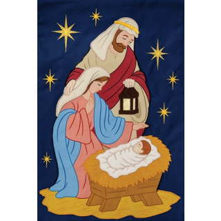 Mary, Joseph, Baby Flag | Applique Flags | Christmas Flags