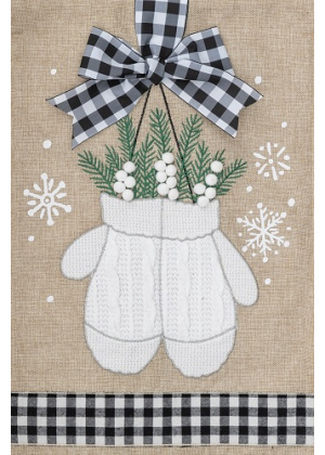 Mittens Flag | Burlap Flags | Winter Flags | Garden Flag | Cool Flag