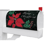 Poinsettia on Black Mailbox Cover | Mailbox Covers | Mailbox Wrap