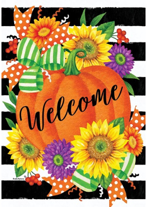 Pumpkin Splendor Flag | Fall Flag | Two Sided Flag | Welcome Flag