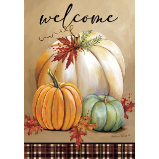 Pumpkin Trio Flag | Fall Flags | Two Sided Flags | Welcome Flags