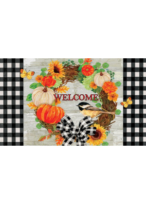 Pumpkin Wreath Doormat | Decorative Doormats | MatMates