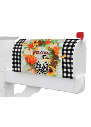 Pumpkin Wreath Mailbox Cover | Mailbox Covers | Mailbox Wraps