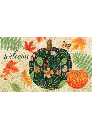 Pumpkins & Leaves Doormat | Decorative Doormats | MatMates