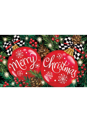 Red Ornaments Doormat | Decorative Doormats | MatMates