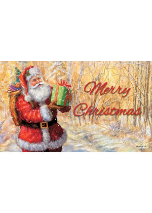 Santa on Gold Doormat | Decorative Doormats | MatMates