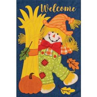 Scarecrow Corn Stalks Flag | Applique Flags | Fall Flags