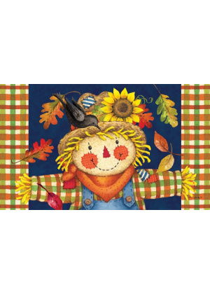 Scarecrow Plaid Doormat | Decorative Doormats | MatMates