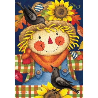 Scarecrow Plaid Flag | Fall Flags | Floral Flags | Bird Flags