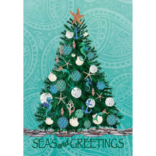 Seas and Greetings Flag | Two Sided Flags | Christmas Flags