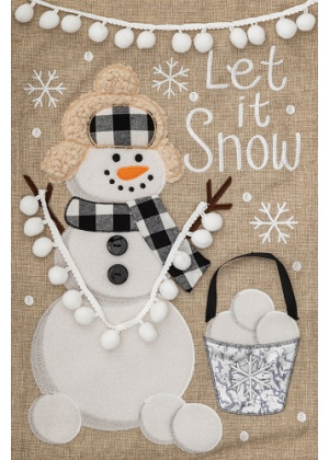 Snowman Snowballs Flag | Snowman Flag | Burlap Flag | Cool Flag