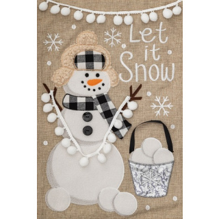 Snowman Snowballs Flag | Snowman Flag | Burlap Flag | Cool Flag