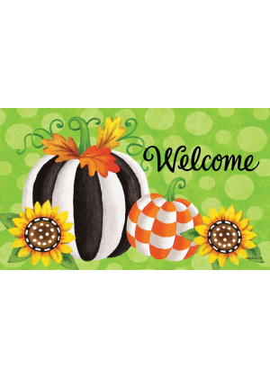 Striped Pumpkin Doormat | Decorative Doormats | MatMates