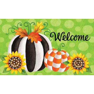 Striped Pumpkin Doormat | Decorative Doormats | MatMates