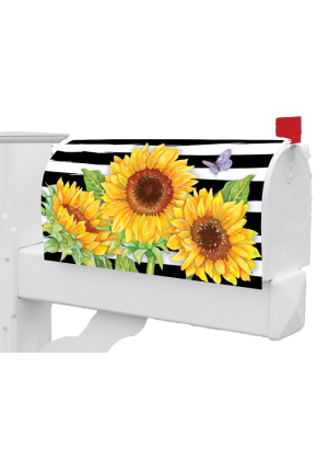 Sunflower Stripes Mailbox Cover | Mailbox Covers | Mailbox Wraps